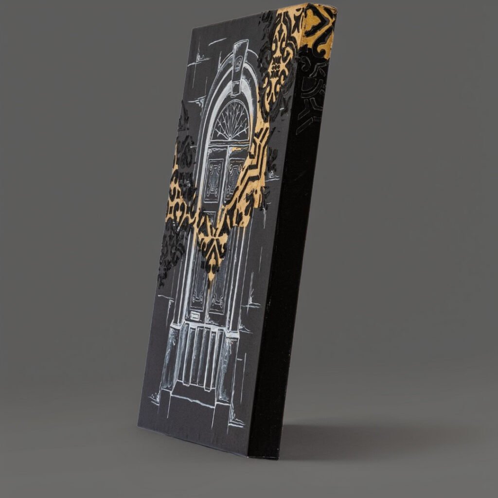 catherinemiadesigns canvas wall art blackgold2 sideview11