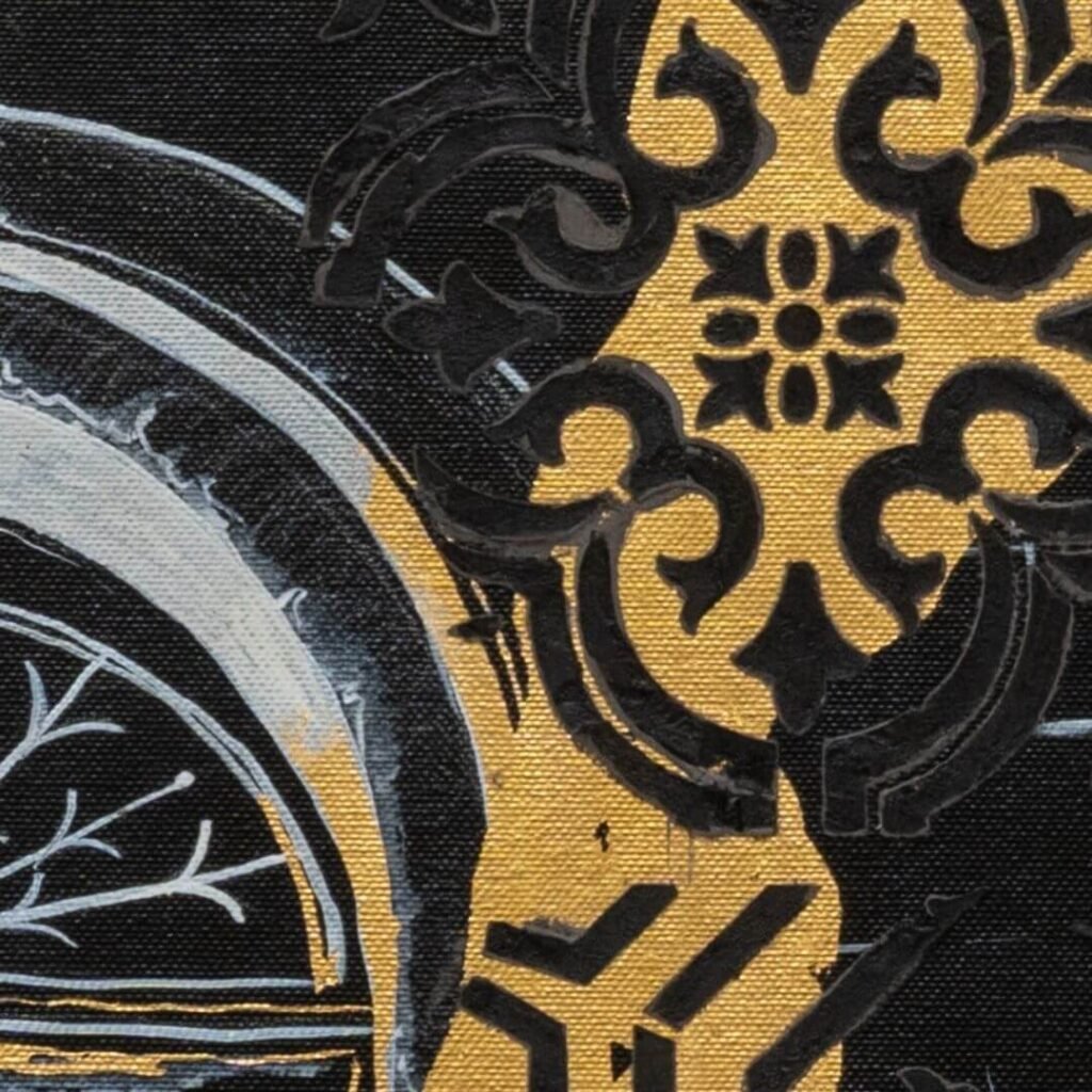 catherinemiadesigns canvas wall art blackgold2 sideview2